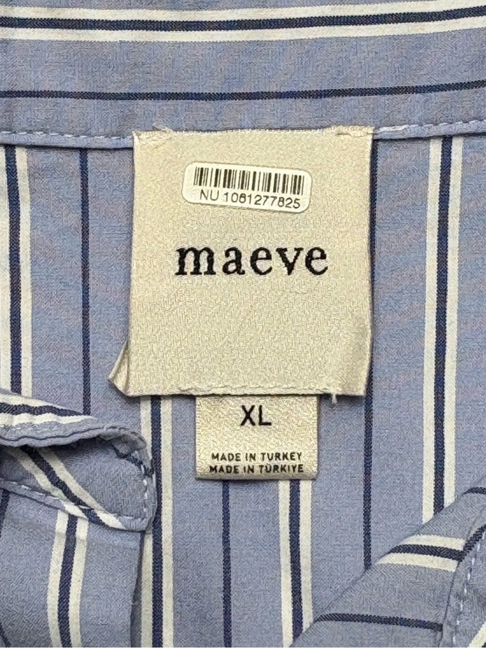 Anthropologie Maeve Mave Striped Wrap Mini Shirt Dress Blue XL - Picture 9 of 11